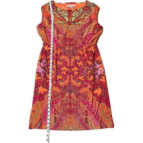 Peter Nygard Women’s Dress Large Multicolored Retro Print Sleeveless Fairy - Picture 5 of 8